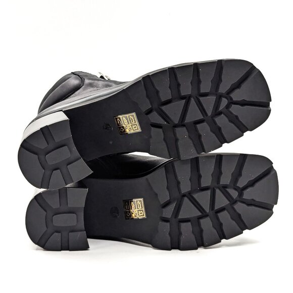 Jeffrey Campbell Women Hikes Black Leather Festival Platform Combat Boots size 7 - Picture 7 of 11